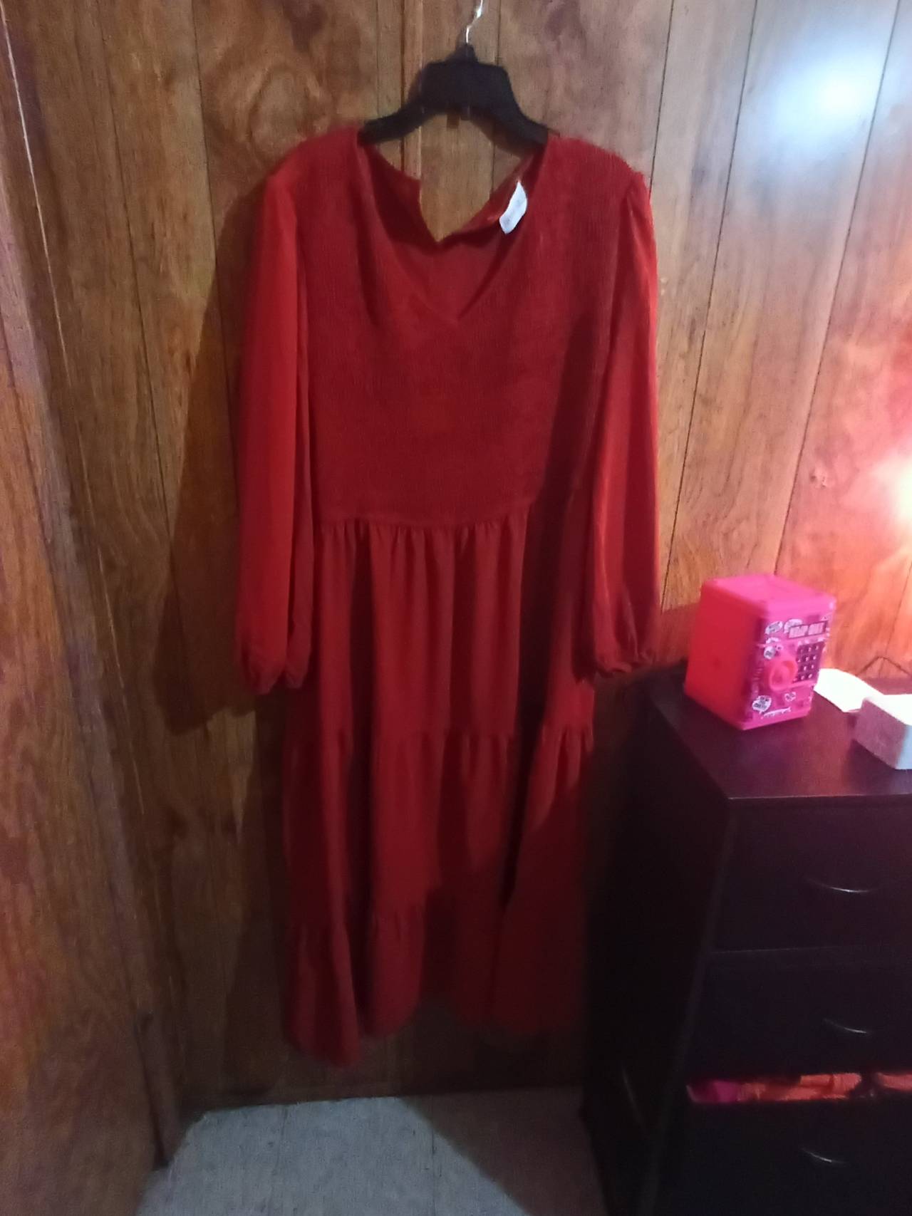 Hanna Nikole Plus Size Tiered Long Sleeve Midi Dress