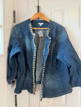 Joan Rivers Denim Jacket with Bling 2X - Image 1