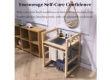 Bathroom Sink for Kids, Adjustable Height Small Sink with Solid Wood Stand - Image 8