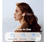 Active Noise Cancelling White Wireless Earbuds with Real Time Translation  - Image 3