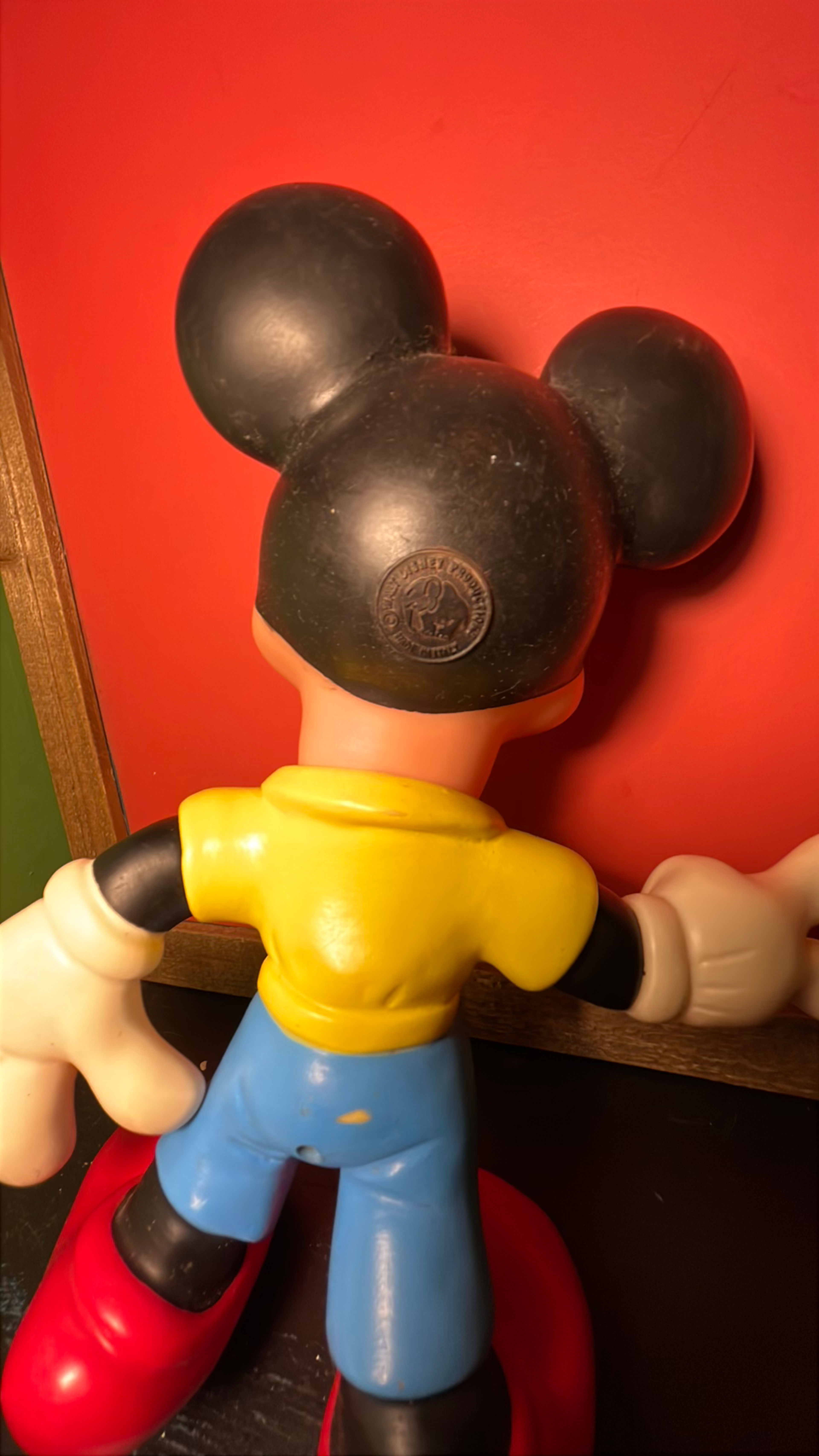 Disney Mickey Mouse Rubber Squeak Toy 10" Vintage - Image 3