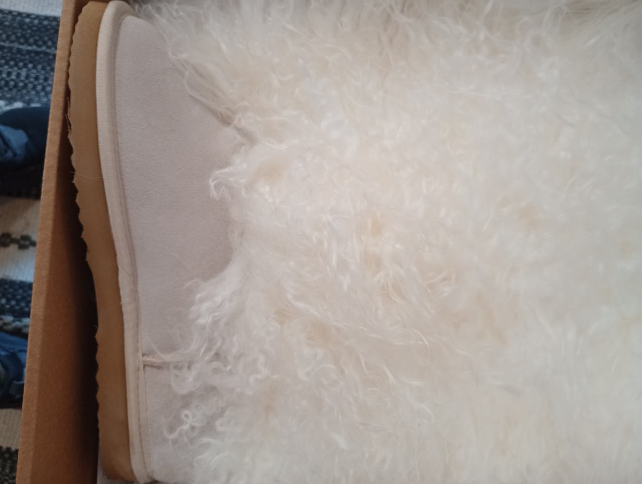 White Mongolian Sheepskin Boots