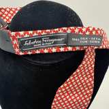 Salvatore Ferragamo Red Silk Geometric Bow Tie - Image 3