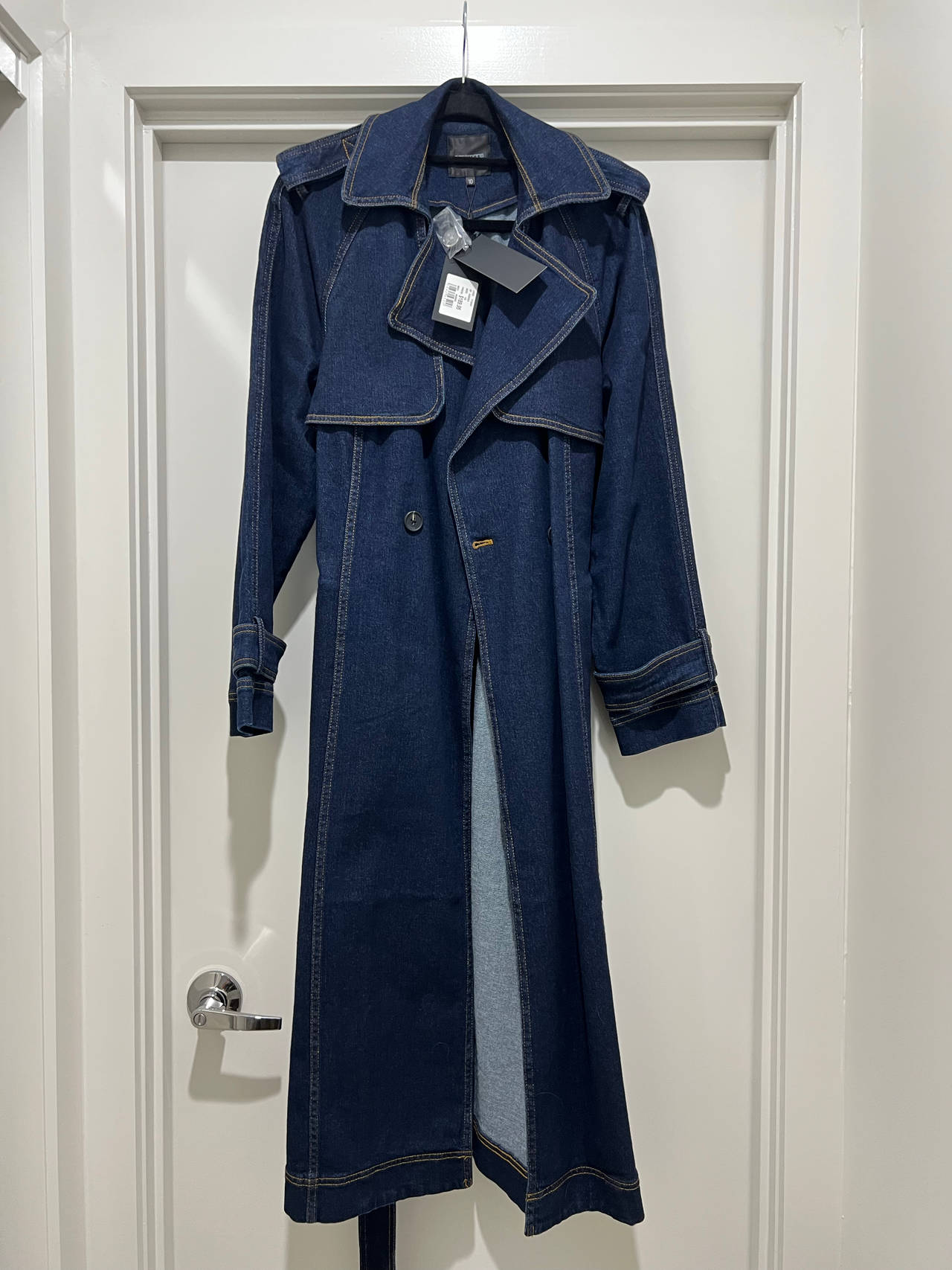 PORTMANS Denim Trench Coat Size 10 
NEW WITH TAGS
