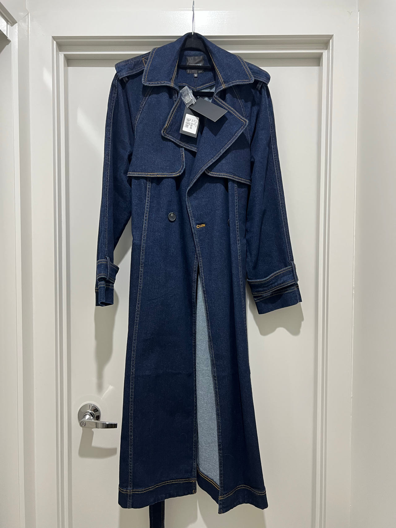PORTMANS Denim Trench Coat Size 10 
NEW WITH TAGS