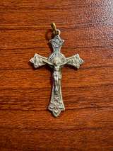 Vintage Ornate Metal Crucifix Pendant - Image 3