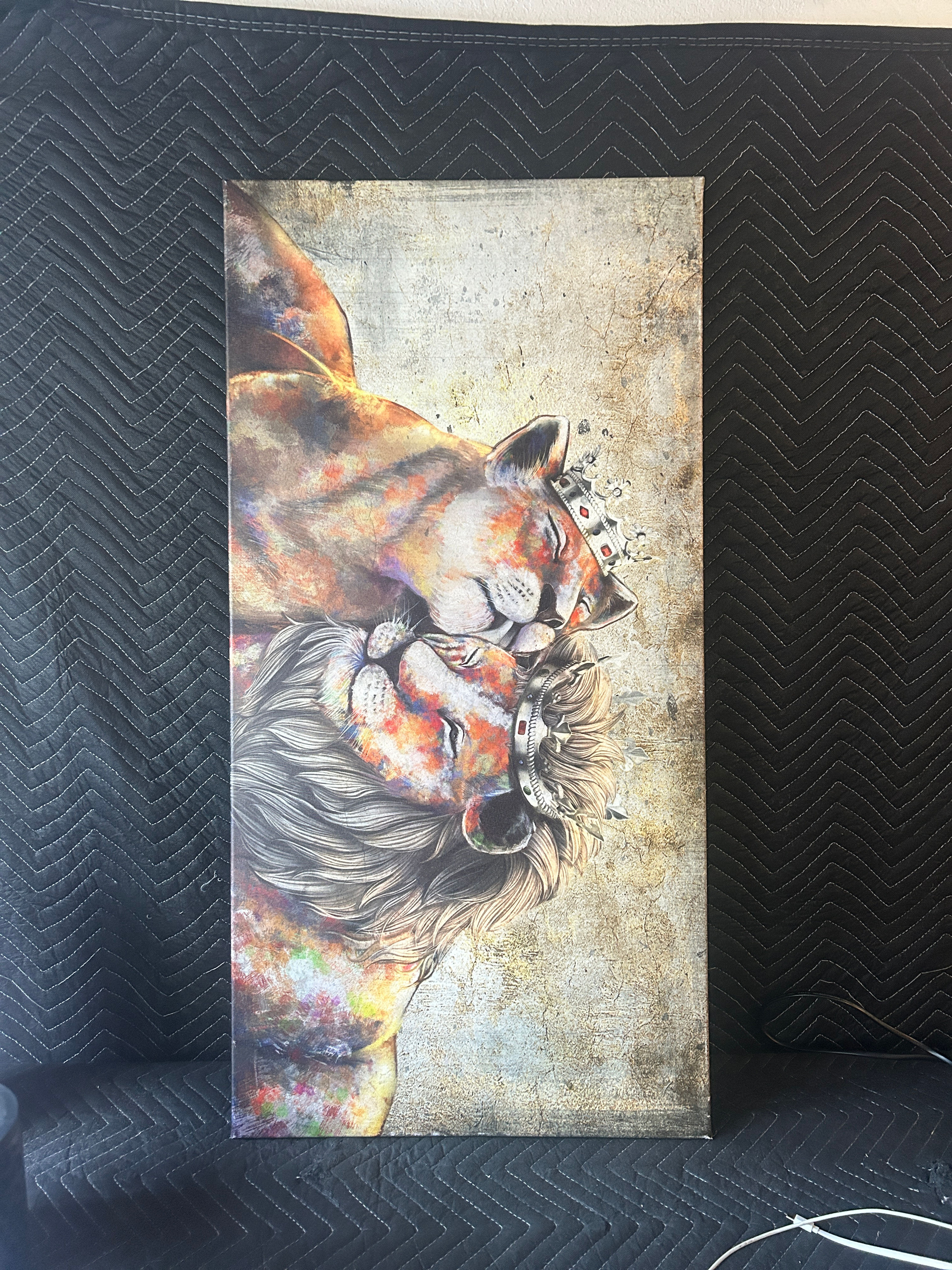 Lion and Lioness King and Queen Canvas Wall Art