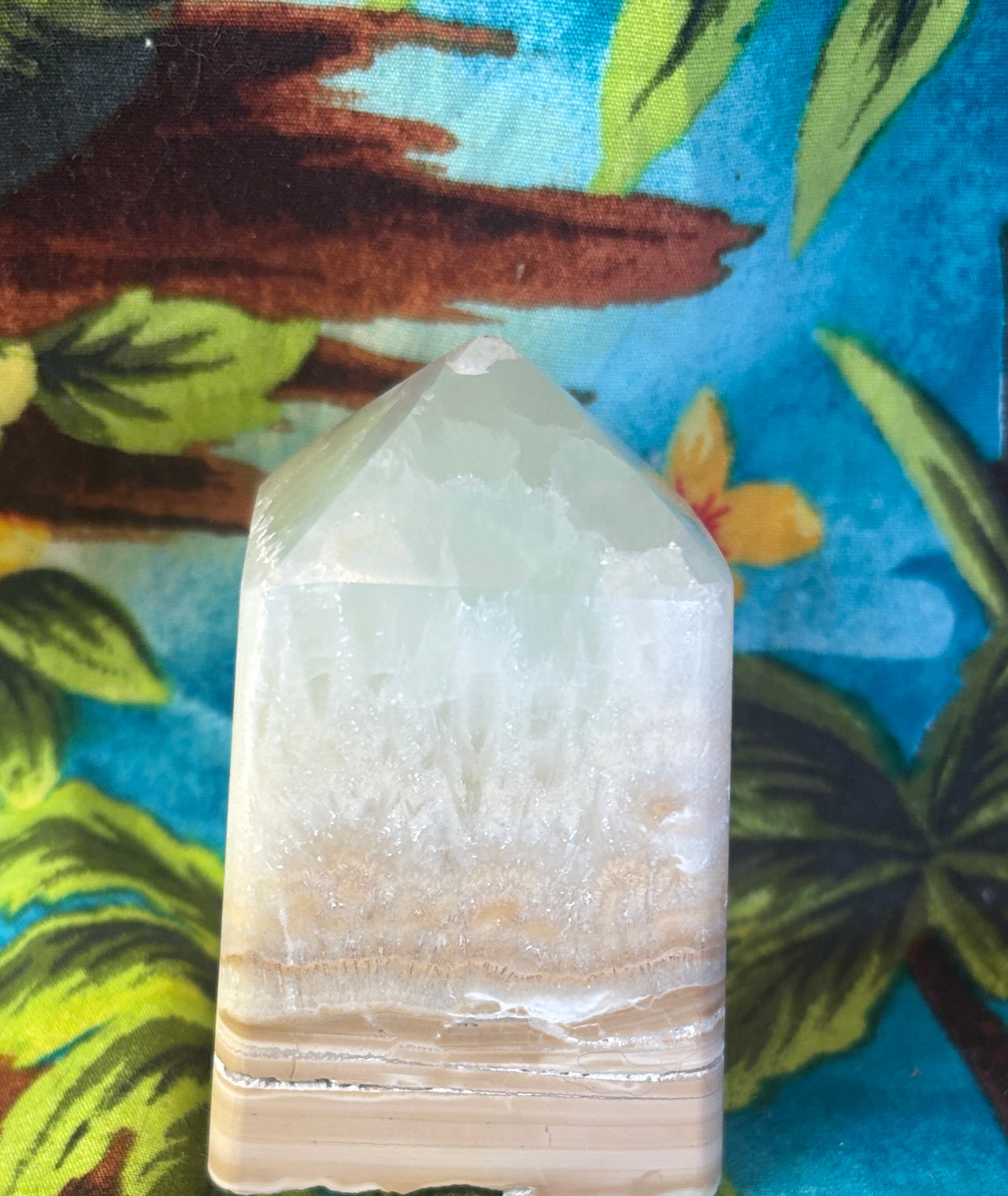 Green Onyx Calcite Crystal Point Tower