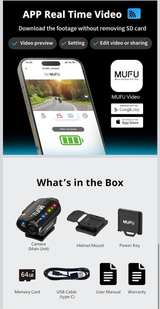 MUFU V40T Dual Camera Motorcycle Dash Cam - Image 3