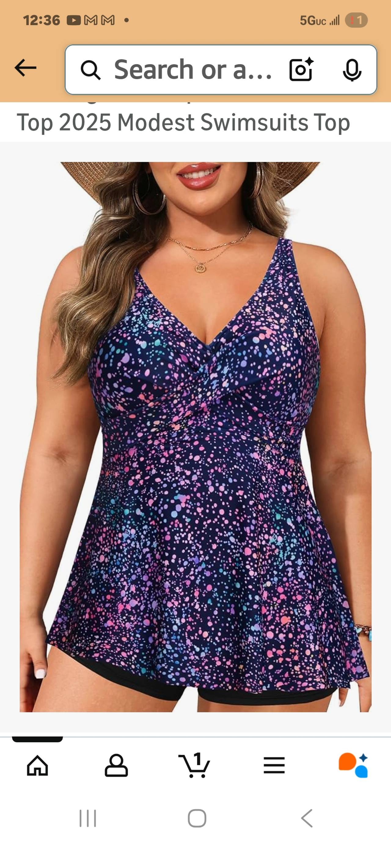 Women's Splatter Print Tankini Swimsuit Set