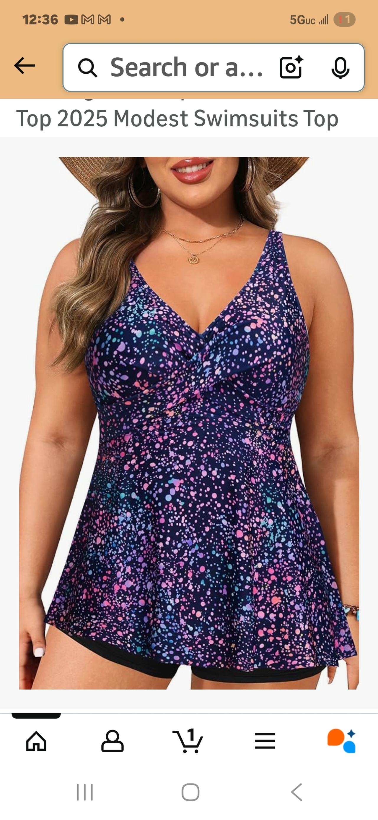 Women's Splatter Print Tankini Swimsuit Set