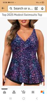 Women's Splatter Print Tankini Swimsuit Set - Image 1