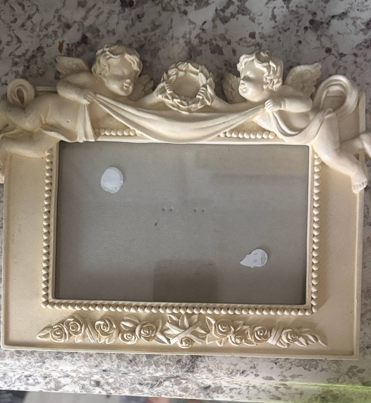 Vintage Cherub Resin Picture Frame