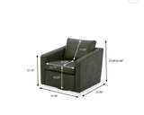 New Better Homes & Gardens Steele Swivel Accent Chair Olive Faux Leather - Image 6