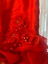Girls' Ruffled Red Party Dress - Image 3