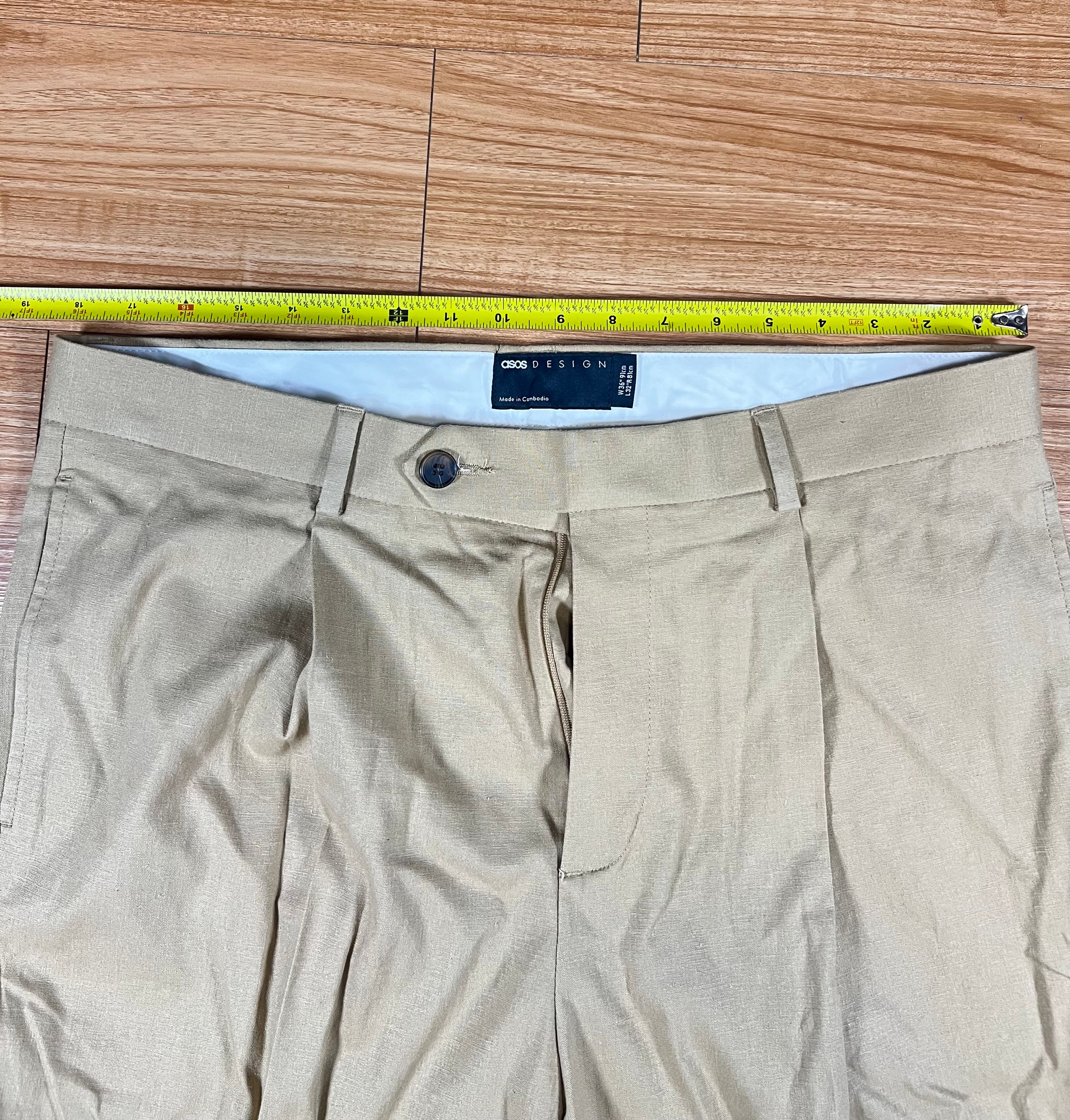 ASOS Men's Slim Fit Tan Cotton Blazer Sport Coat - Image 9