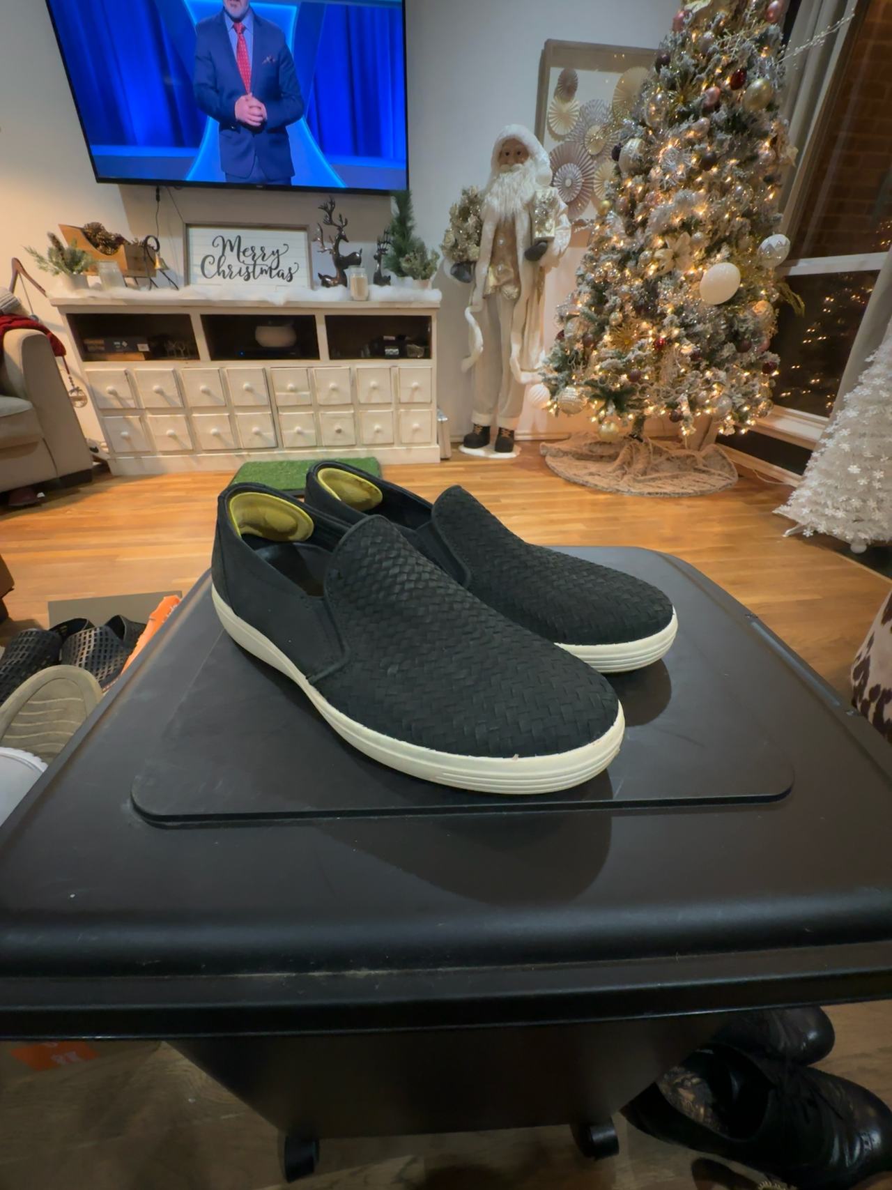 ECCO Soft 7 Woven Slip-On Black Size Mens size 8