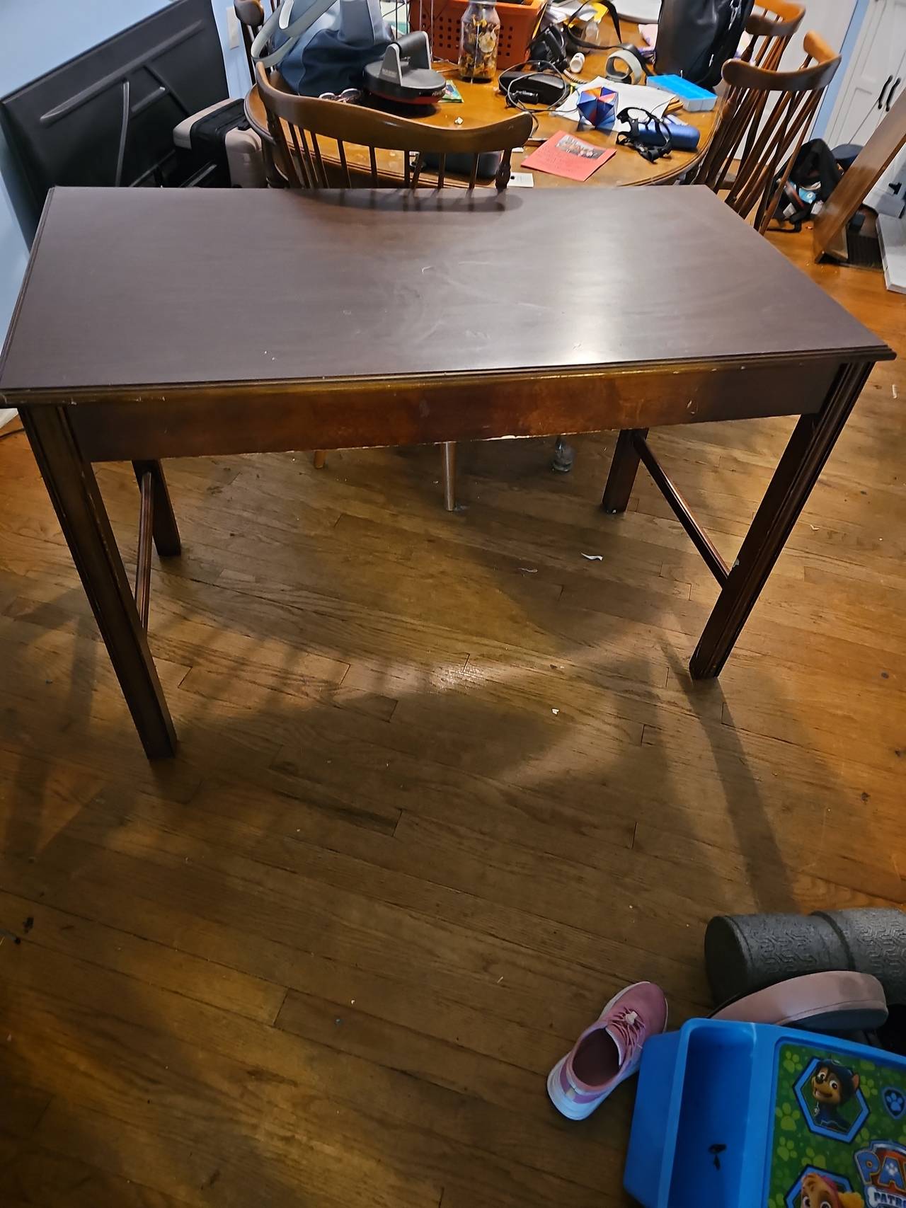 Wooden Writing Desk with Fluted Legs