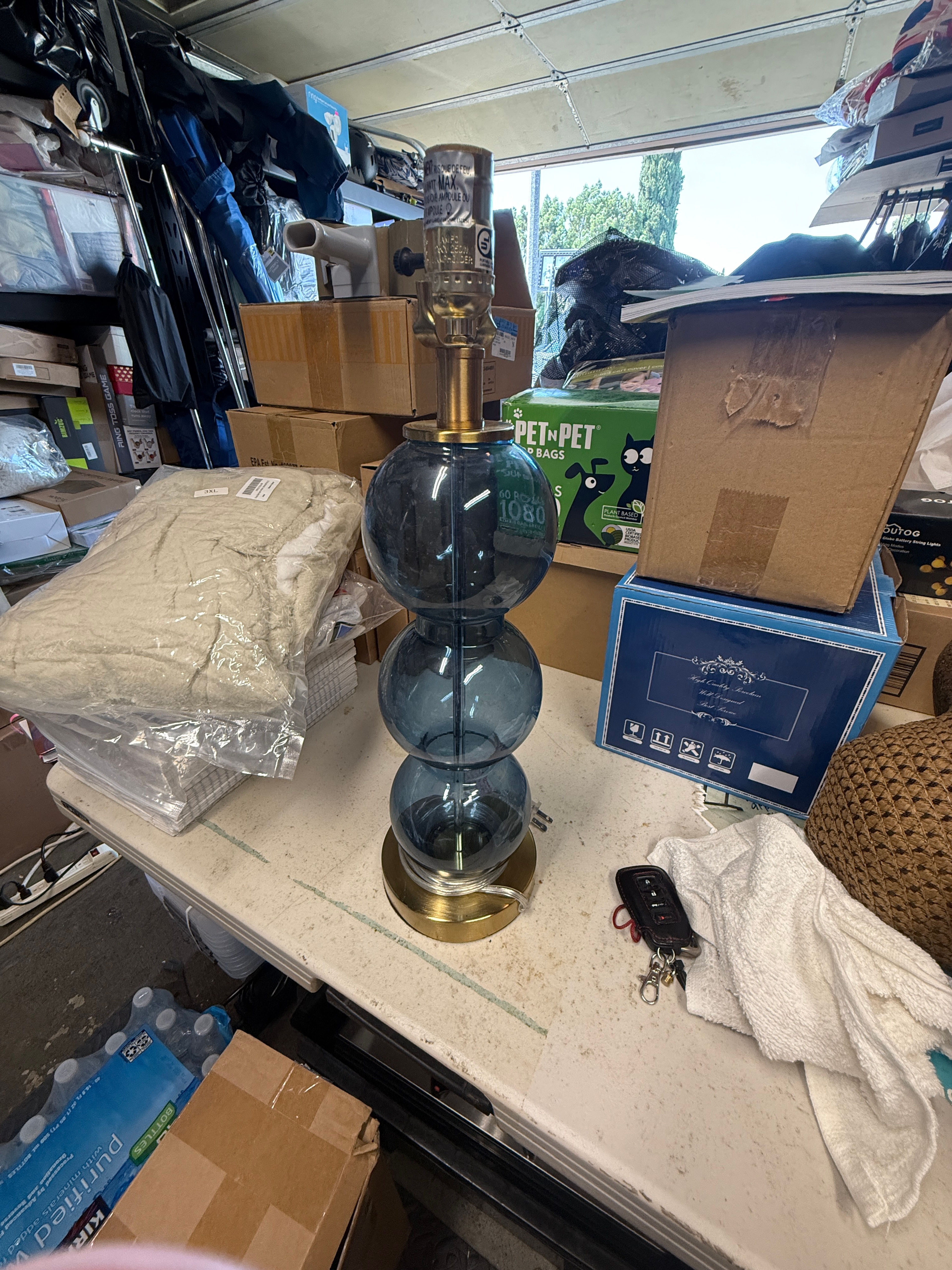 Mid-Century Modern Glass Globe Table Lamp