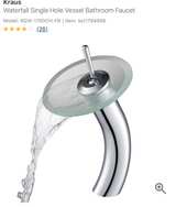 Kraus KGW-1700SN Single Lever Vessel Glass Waterfall Bathroom Faucet - Image 2
