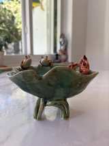 Handmade Ceramic Frog and Lotus Lily Pad Bowl - Image 2