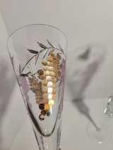 Vintage Hand Painted Grape Vine Champagne Flutes - Image 4