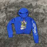 Ed Hardy Blue Tracksuit Set — Hoodie + Pants | Y2K Tattoo Graphic - Image 3