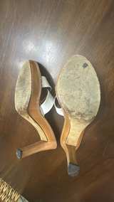 Donald J Pliner White Leather Crisscross Wedge Sandals 8.5 - Image 7