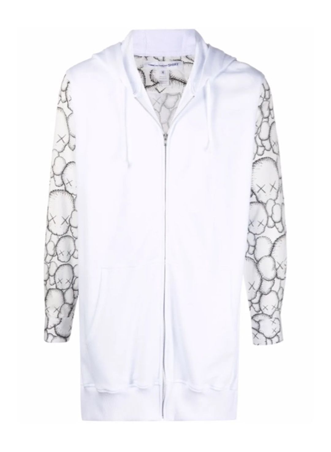 Comme des Garçons x Kaws Graphic-Print Zip-Up Hoodie White Size M