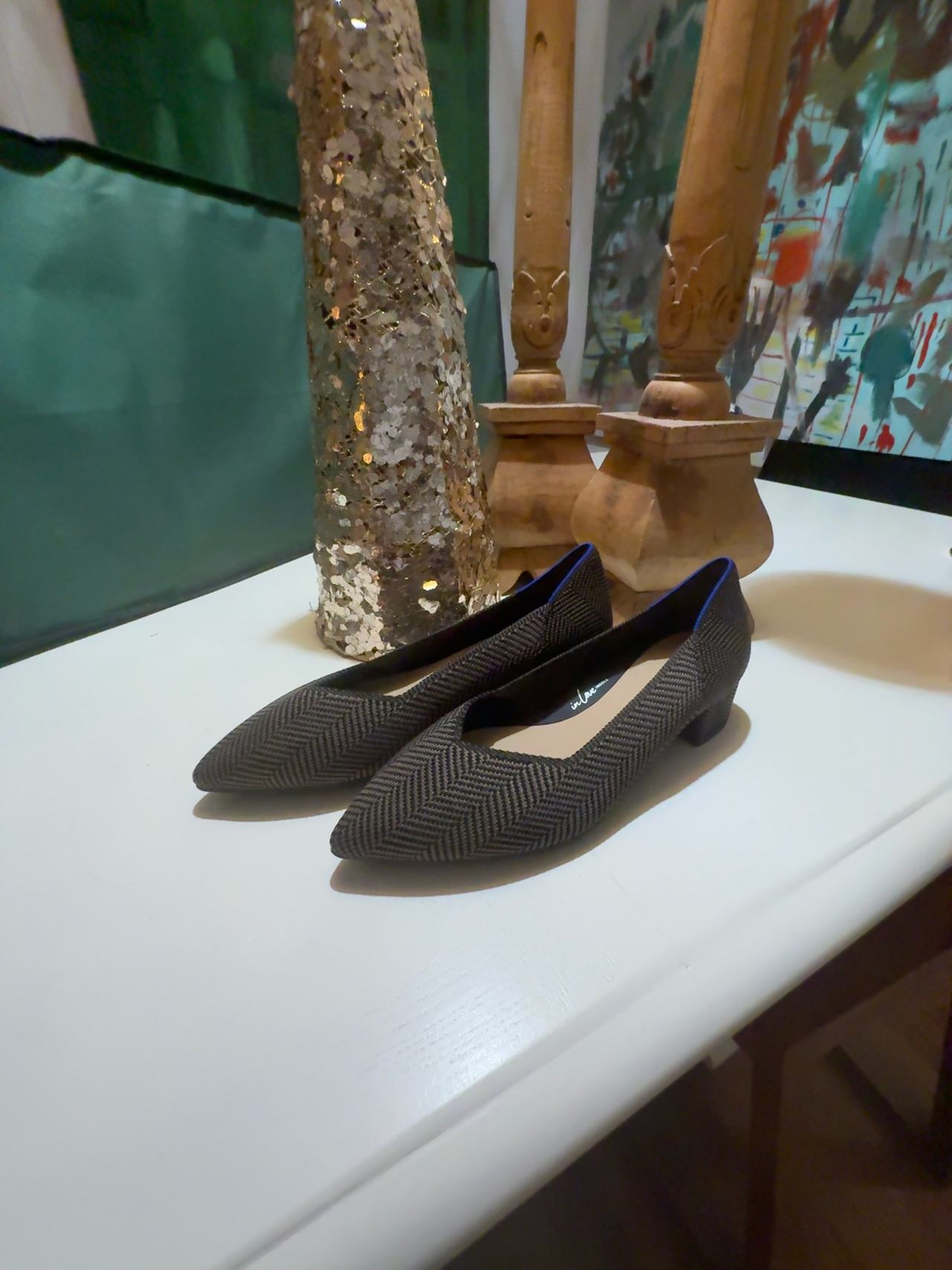 Rothy's The High Point Heel Sparrow Herringbone