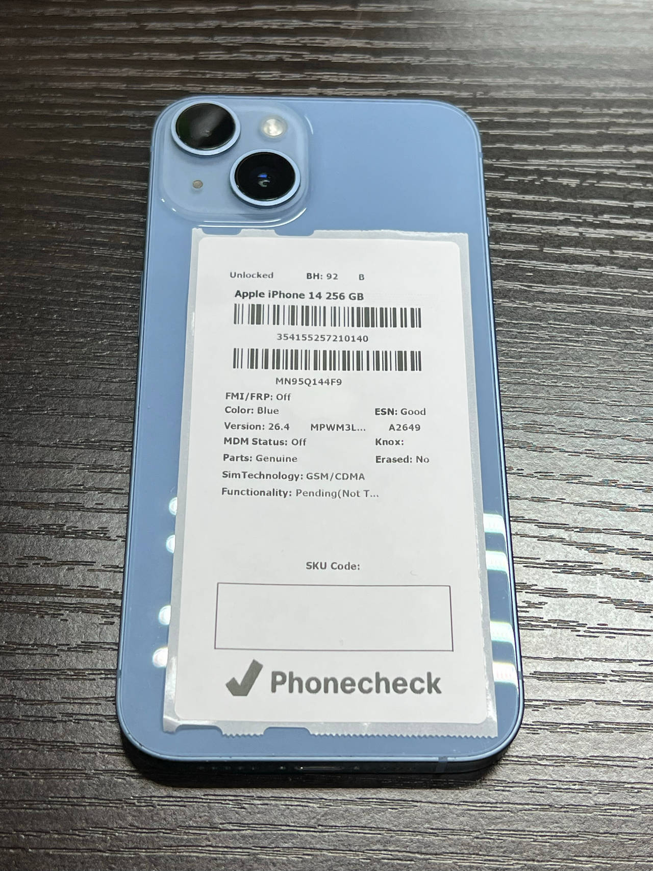 Apple iPhone 14 256GB Blue
