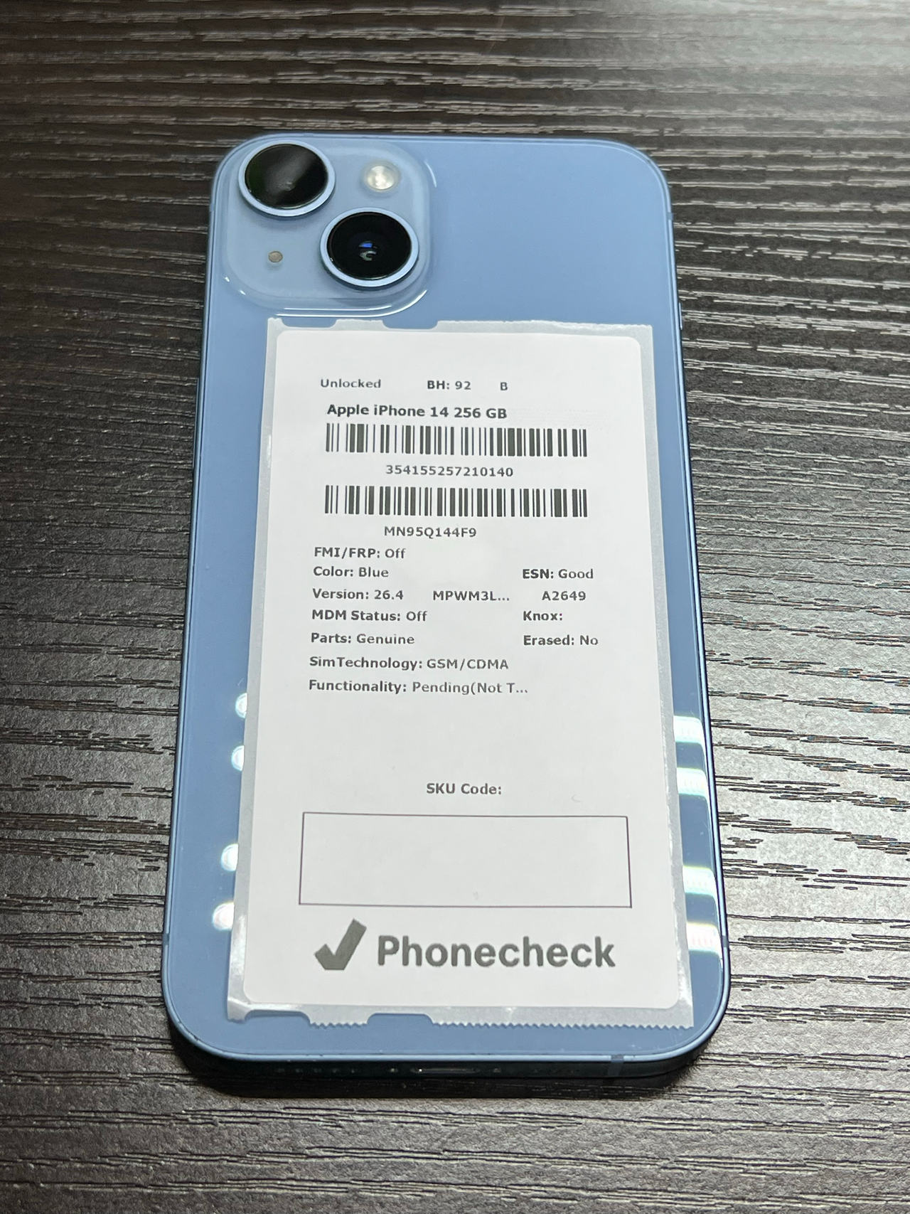 Apple iPhone 14 256GB Blue