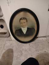 Antique Victorian Oval Portrait Drawing - Image 2