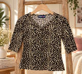 Limited Too Leopard Print V-Neck Top - Image 1
