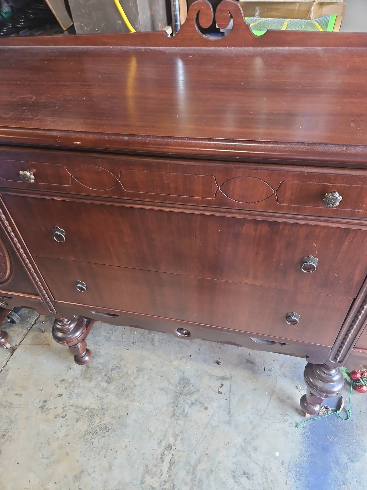 Antique Jacobean Revival Sideboard Buffet