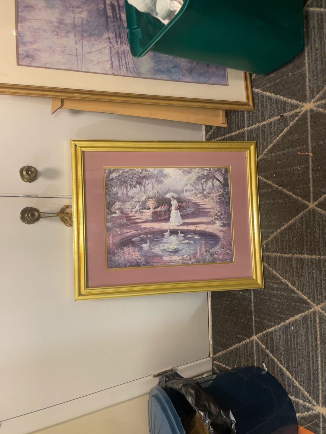 Bettie Hebert-Felder Vintage Victorian Art Print with Gold Wood Frame