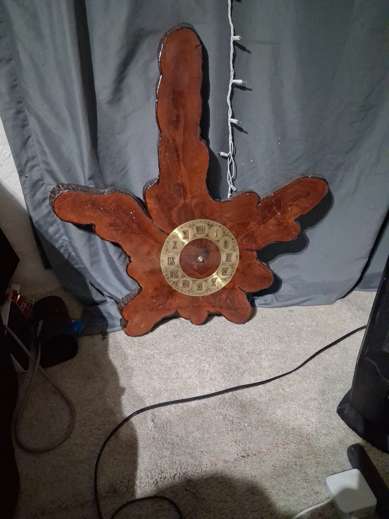 Vintage Live Edge Cypress Wood Wall Clock