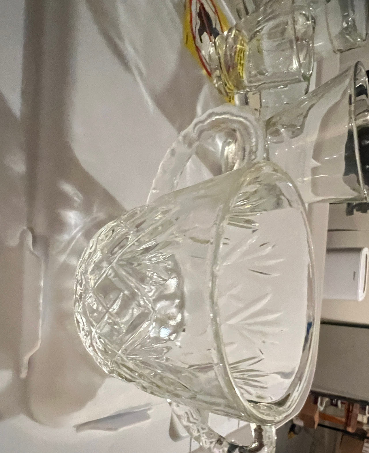 Vintage Cut Glass Double Handled Sugar Bowl