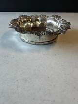 Vtg Silver WINE BOTTLE COASTER Grapes Barware Hallmarked Regency Design - Image 4