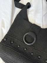 Black Crochet Shoulder Bag - Image 2