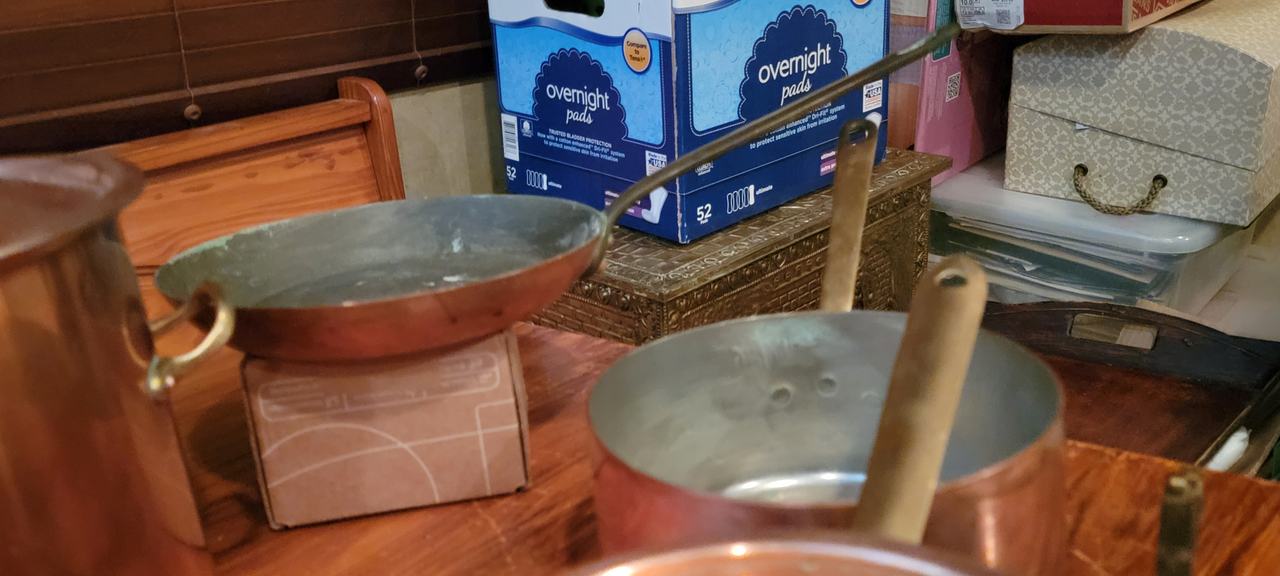 Vintage Copper Cookware Set