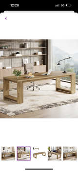 Modern Rectangular Wood Office Desk - Image 1