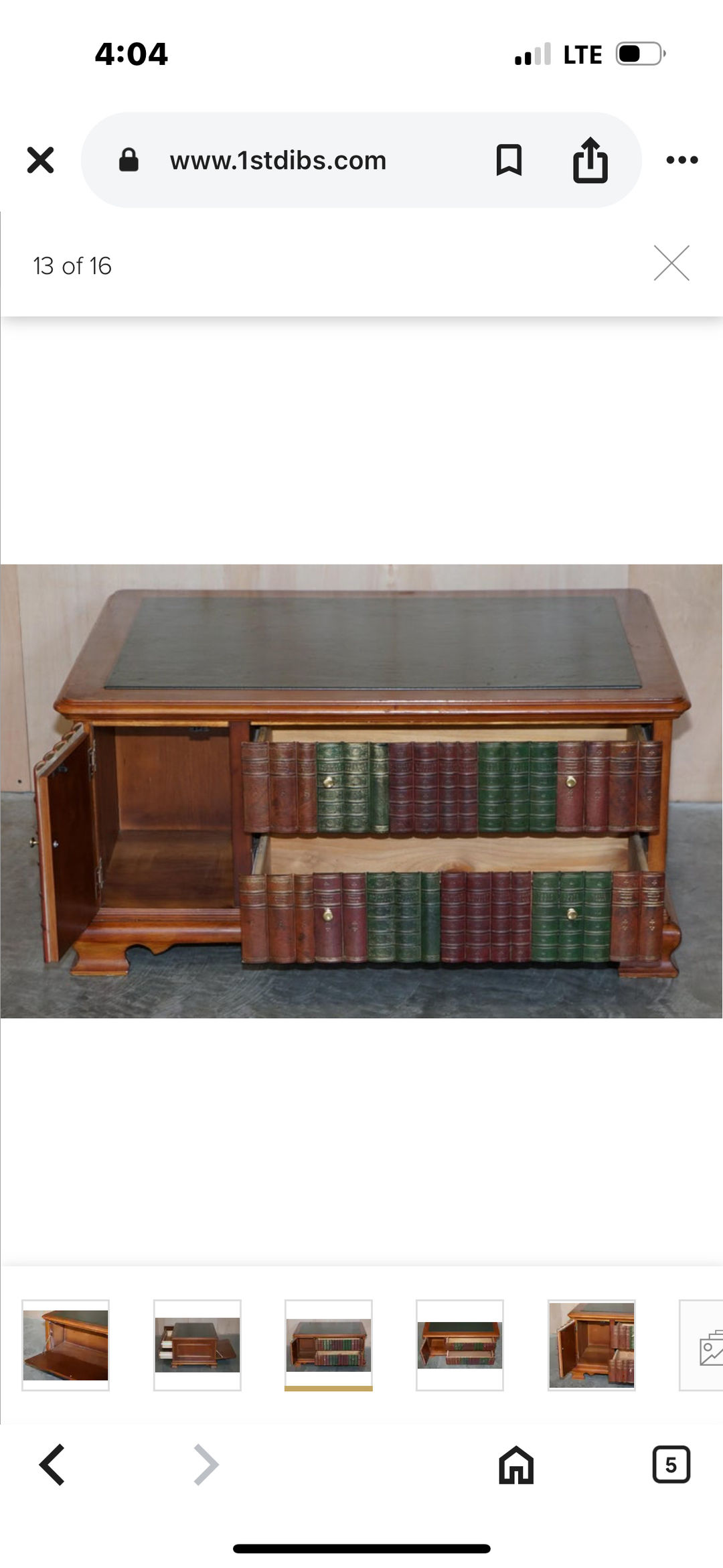 Antique Faux Book Coffee Table