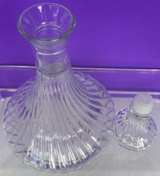 Ribbed Crystal Ship’s Wine Decanter with Stopper - Image 2