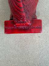 Vintage Eric Olsen Red Owl Statue 1968 - Image 1