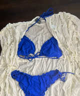 Victoria's Secret Ruffle Triangle Bikini Set and Vince Camuto Coverup Large - Image 1