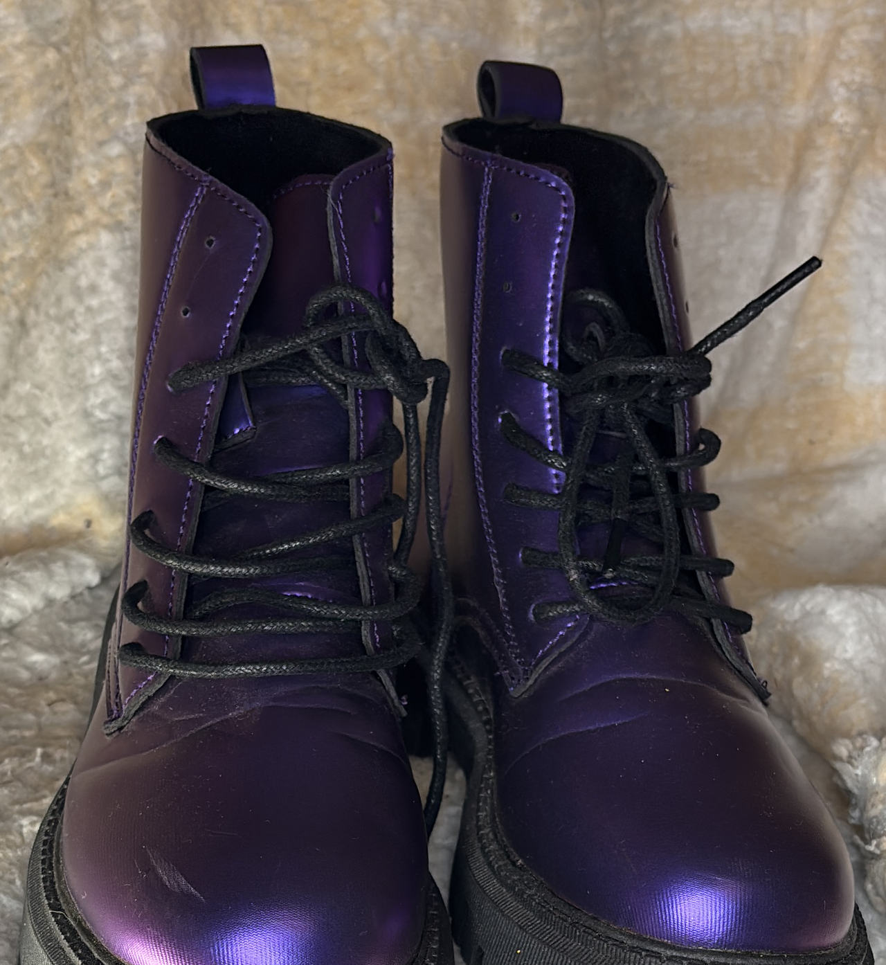 Metallic Purple Combat Boots