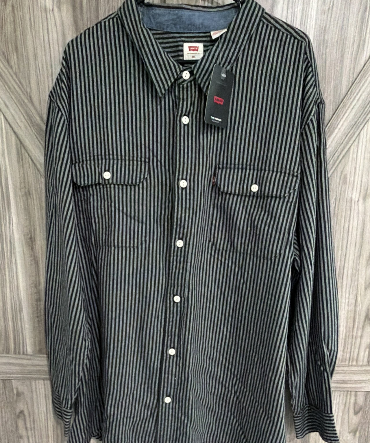 Levi's Men's The Worker Striped Button-Up Shirt 3XL NEW