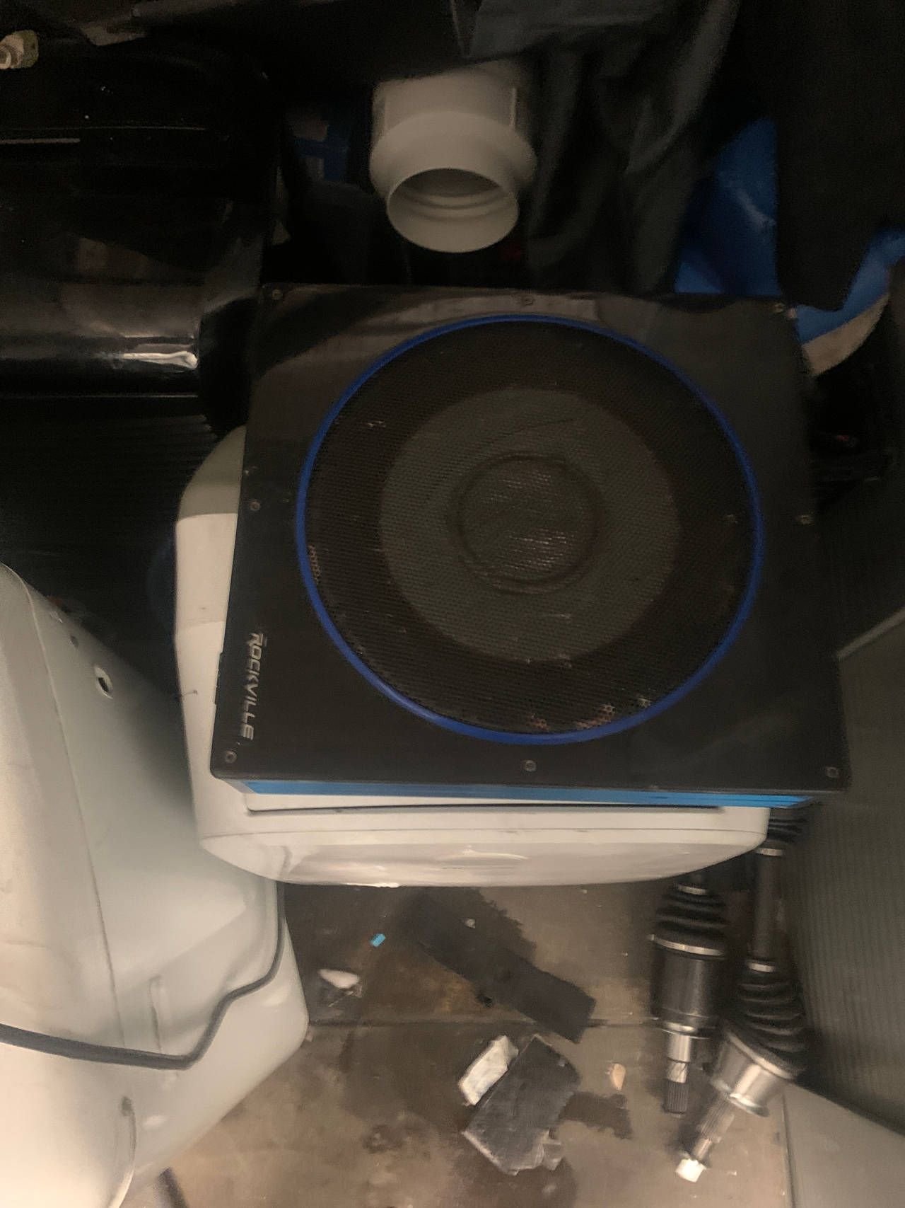 Rockville RW8CA 8" 600 Watt Under-Seat Slim Powered Car Subwoofer