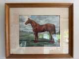 Vintage Framed Horse Lithograph Print - Image 6